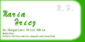 maria hricz business card